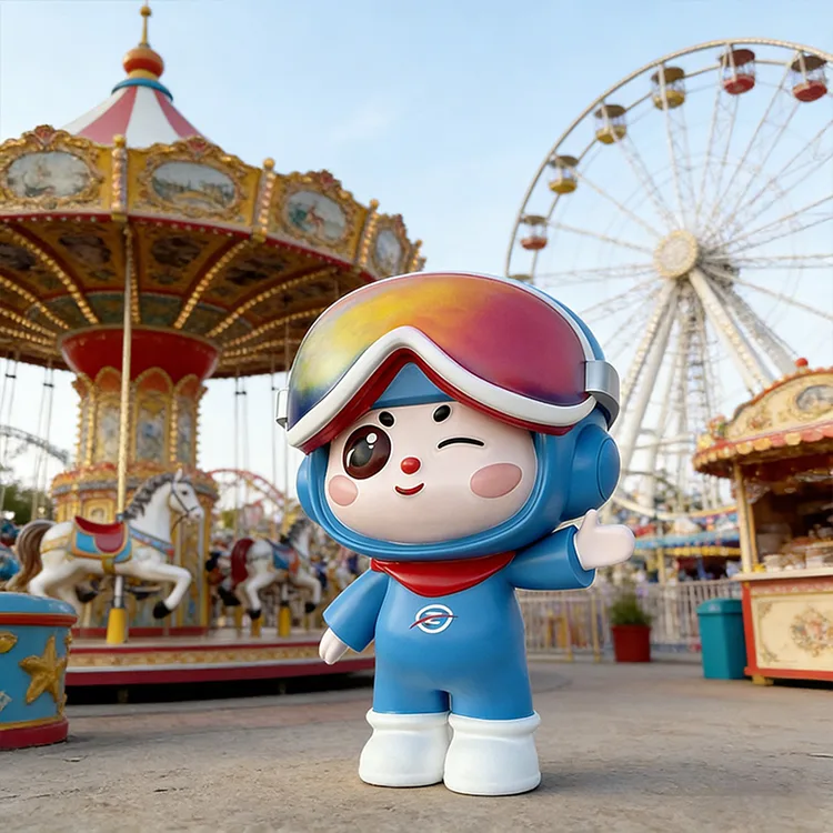 무지개 섬유유리 마스코트 조각